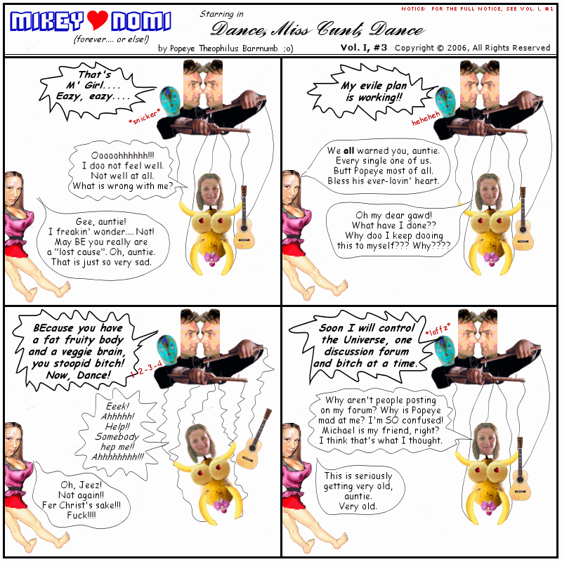 Mikey harts Nomi (or else!) Comic -- Dance, Miss Cunt, Dance