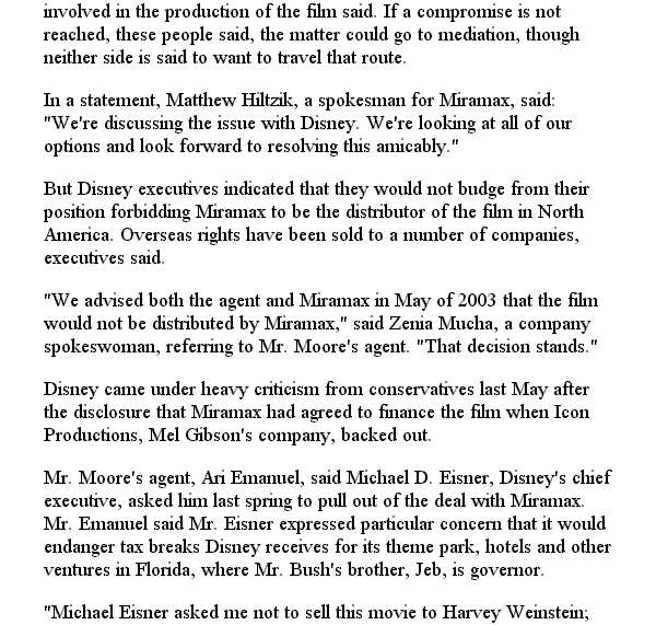 Michael Moore Article